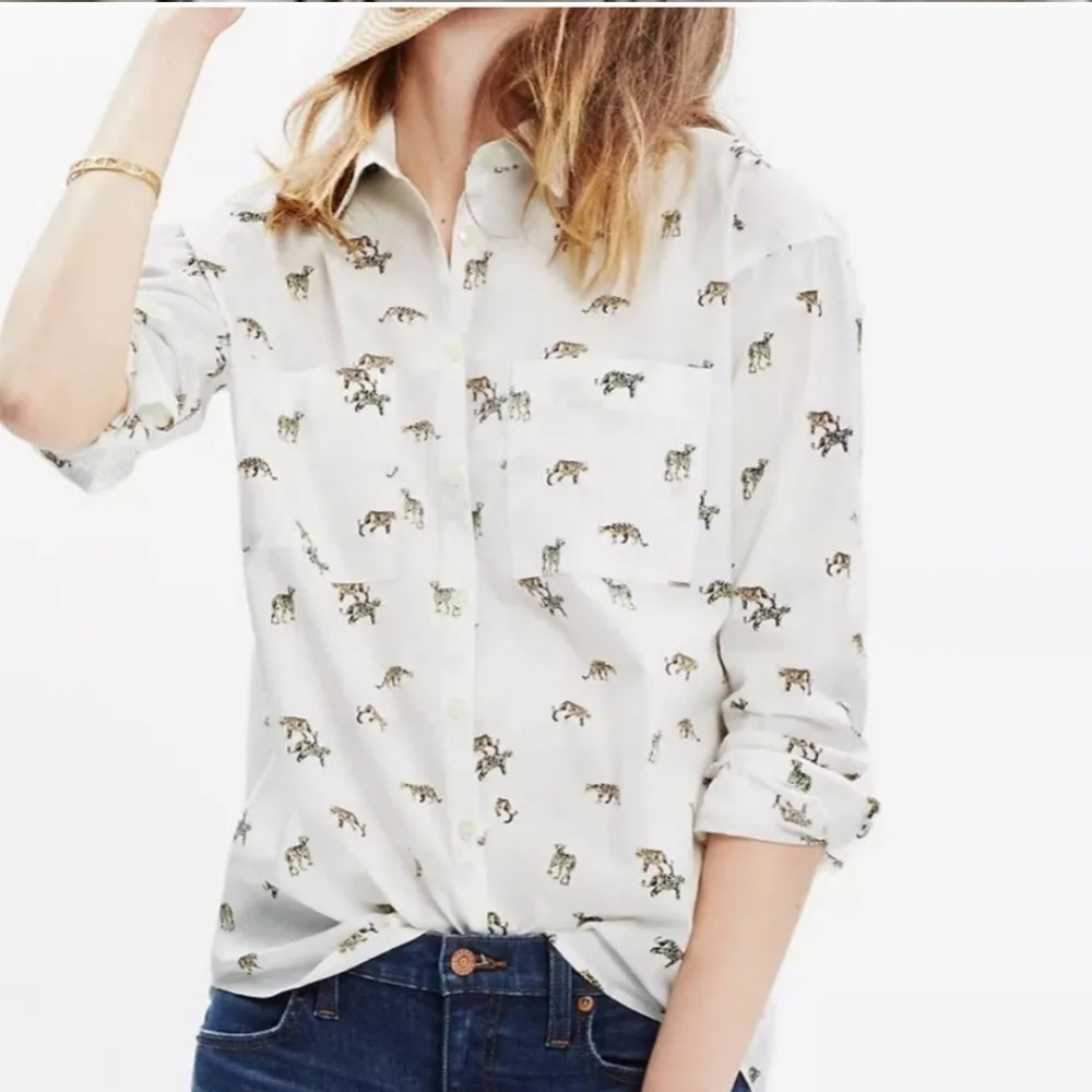 Madewell Button Down Shirt in Cat Walk Size Small - Picture 4 of 8